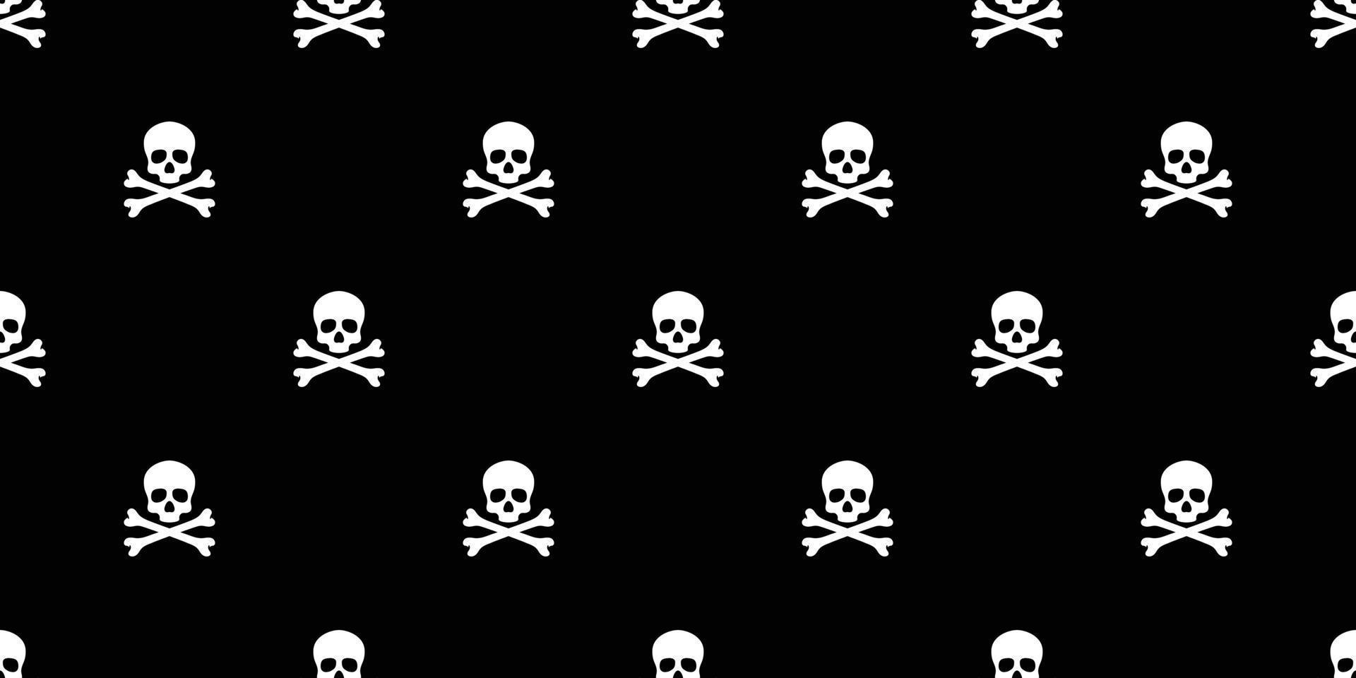 Schädel Pirat nahtlos Muster Vektor Knochen isoliert Hintergrund Hintergrund
