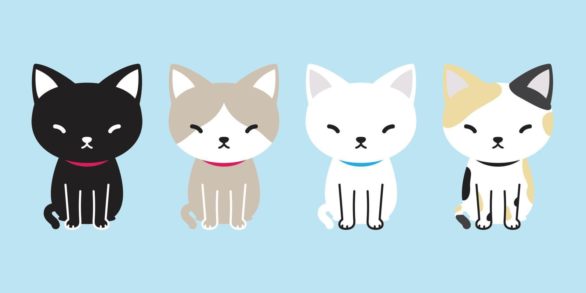 katt vektor ikon tecknad serie karaktär kalikå kattunge logotyp illustration klotter vit