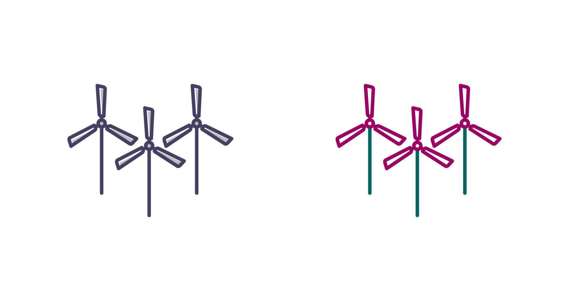 Vektorsymbol für mehrere Windmühlen vektor