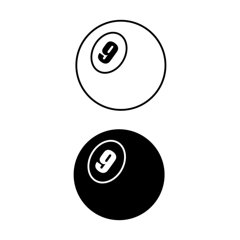 Billard- Ball Symbol Vektor Satz. Billard Illustration unterzeichnen. Snooker Symbol oder Logo.