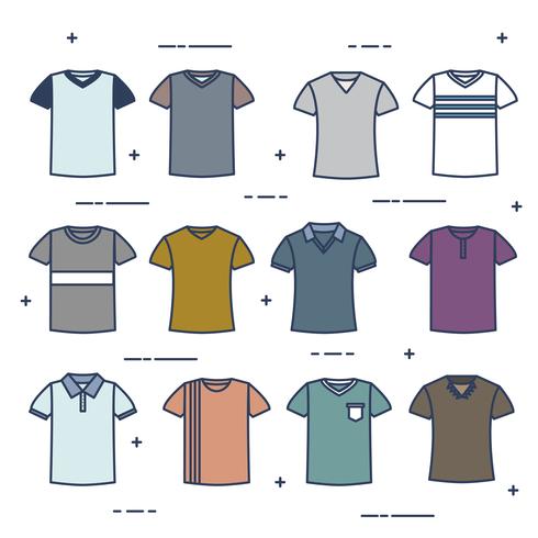 T-shirt Modell Vector Set