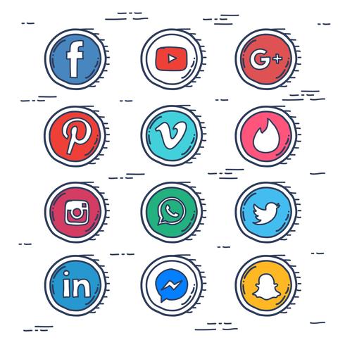 Social-Media-Icons gesetzt vektor