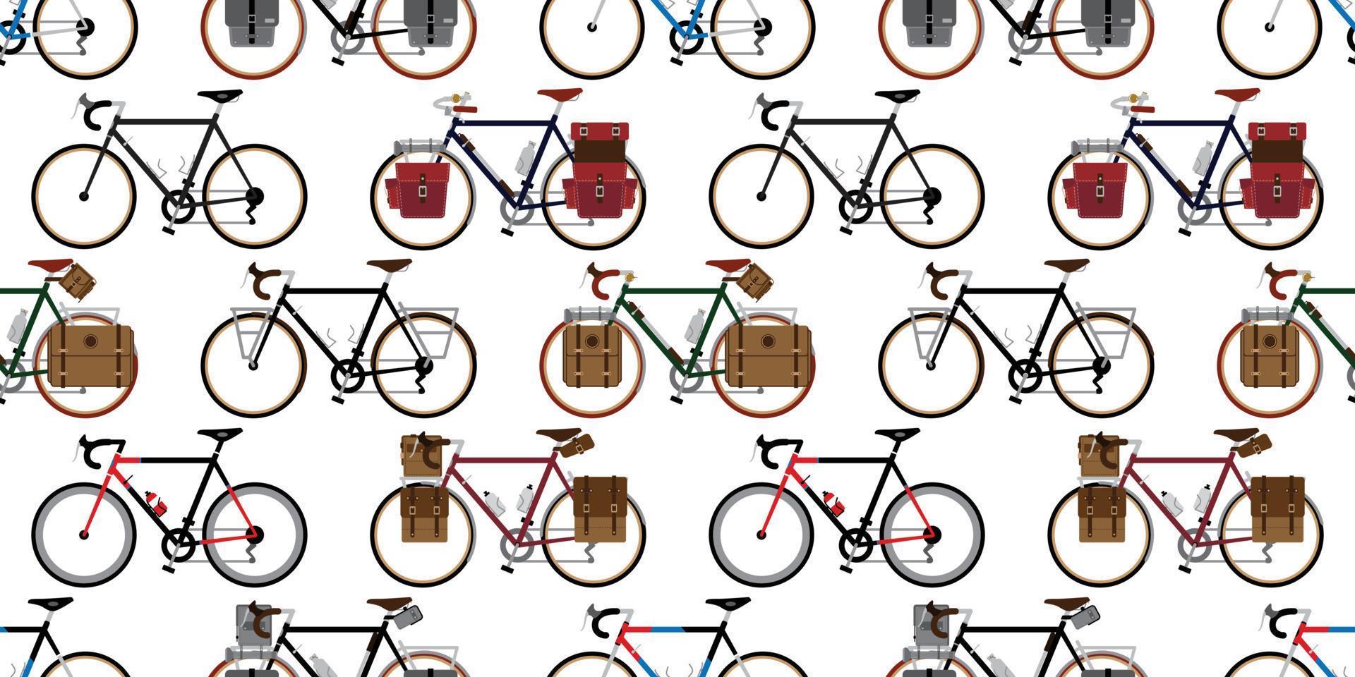 Fahrrad nahtlos Muster Vektor Radfahren isoliert Hintergrund Jahrgang Touring Fahrrad Hintergrund