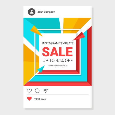 Färgrik Försäljning Instagram Mall Vector