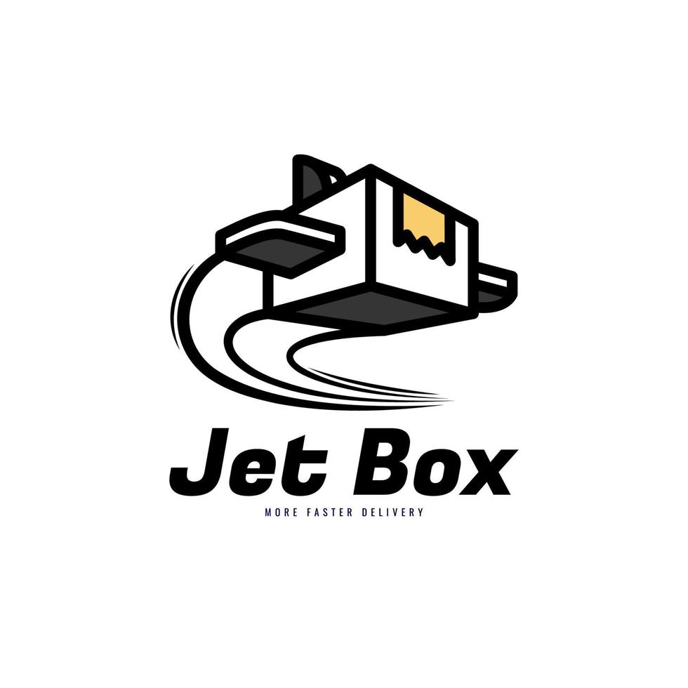 flygande låda för leverans logotyp design vektor