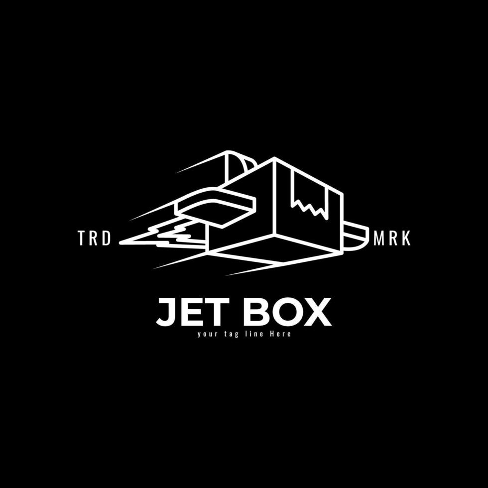 fliegend Box zum Lieferung Logo Design vektor