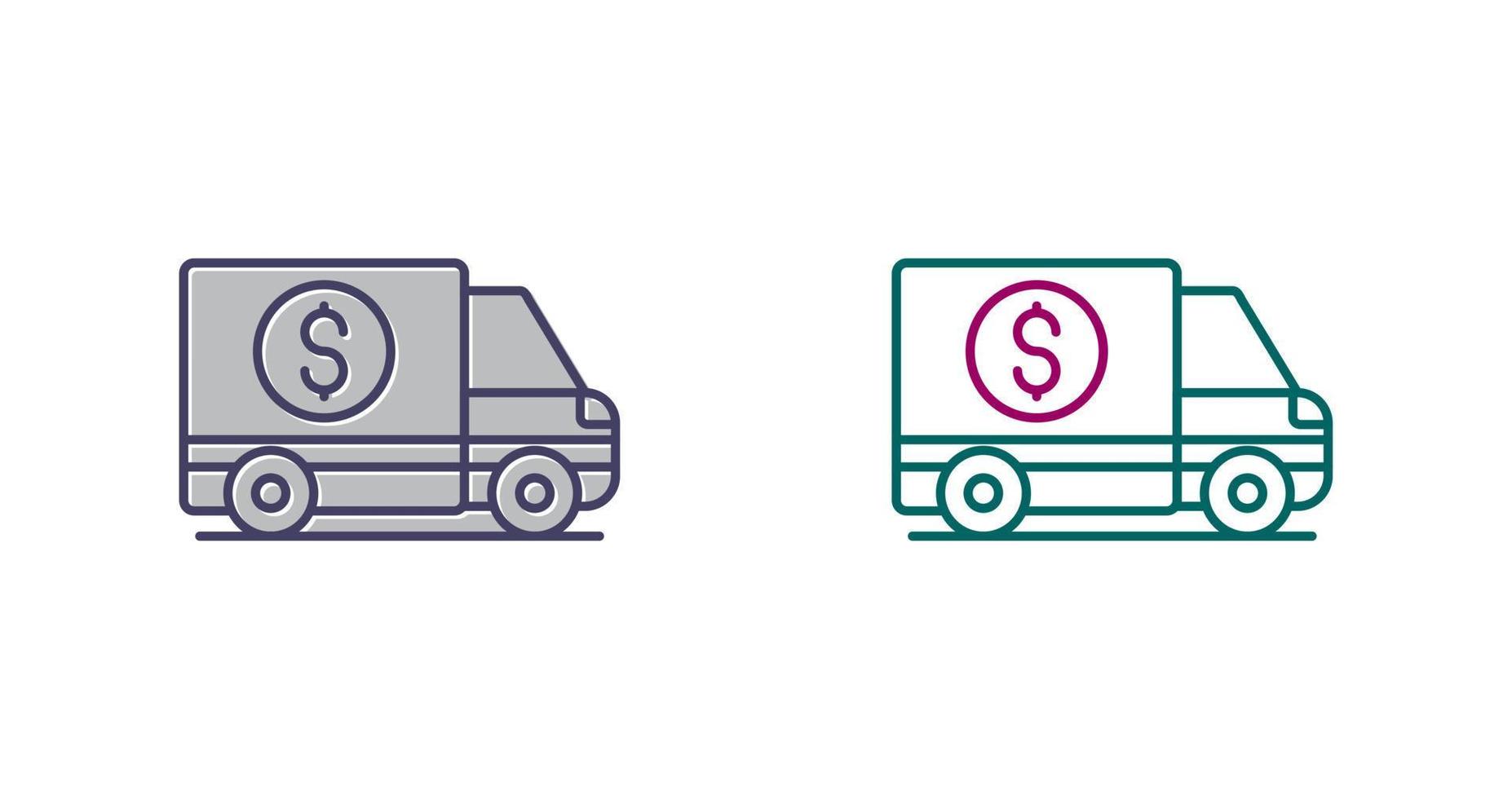 Geld-LKW-Vektor-Symbol vektor