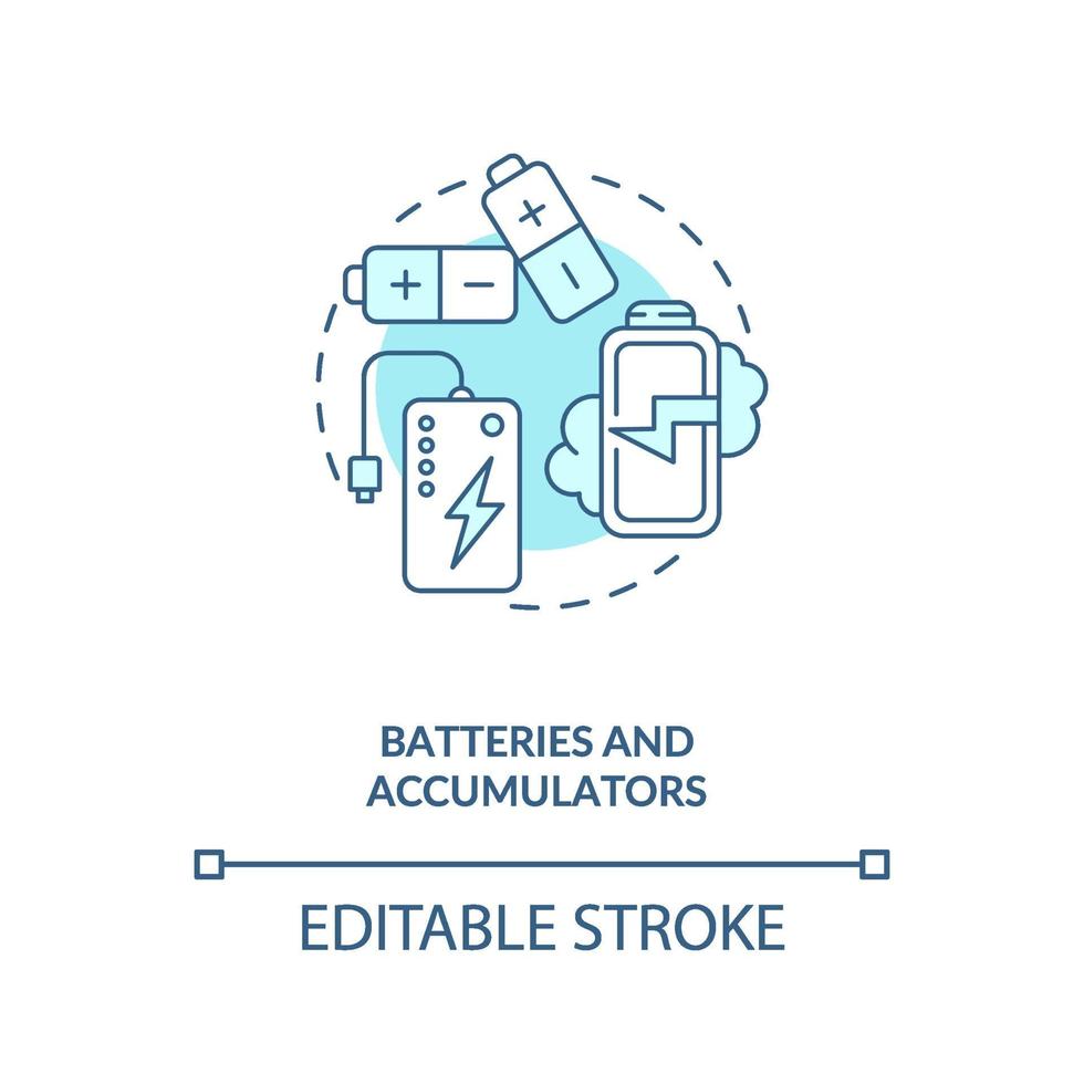 Konzeptsymbol für Batterien und Akkus vektor