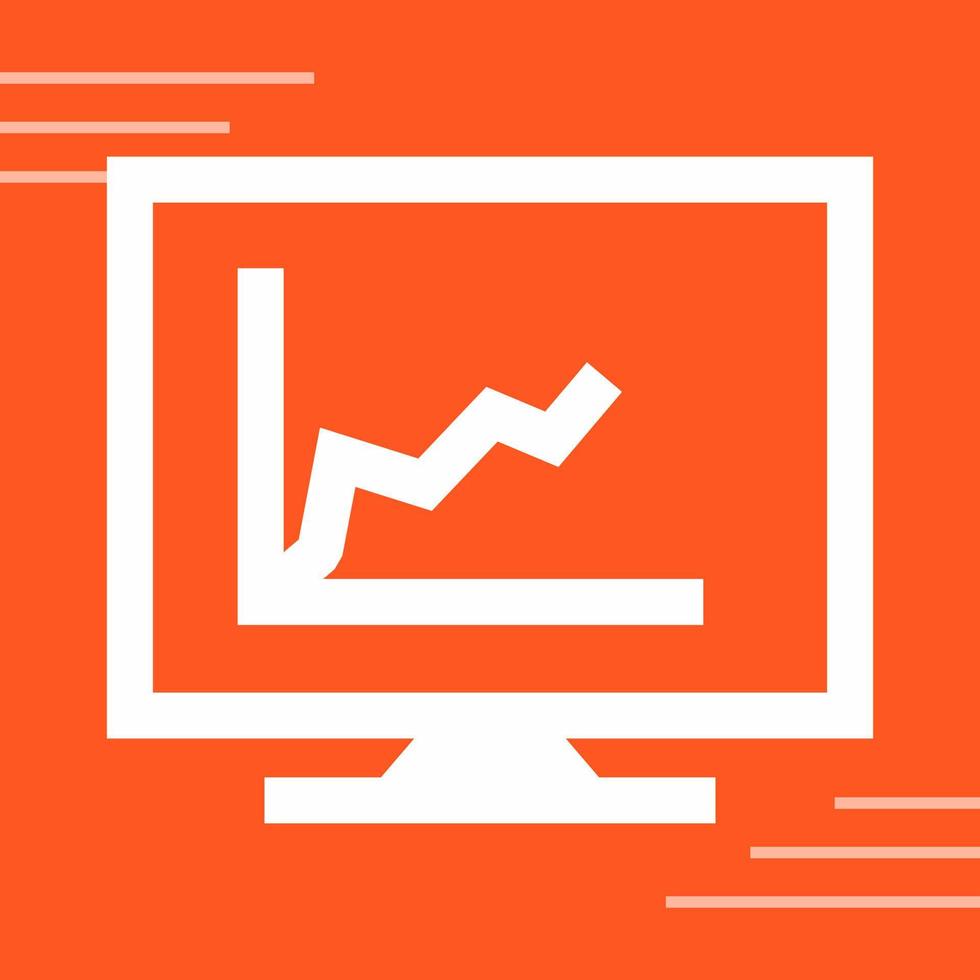 Diagramm auf dem Bildschirmvektorsymbol vektor