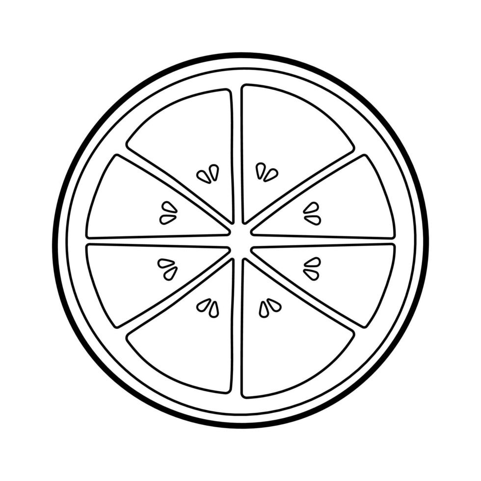 orange frukt skiva linje teckning ikon vektor illustration