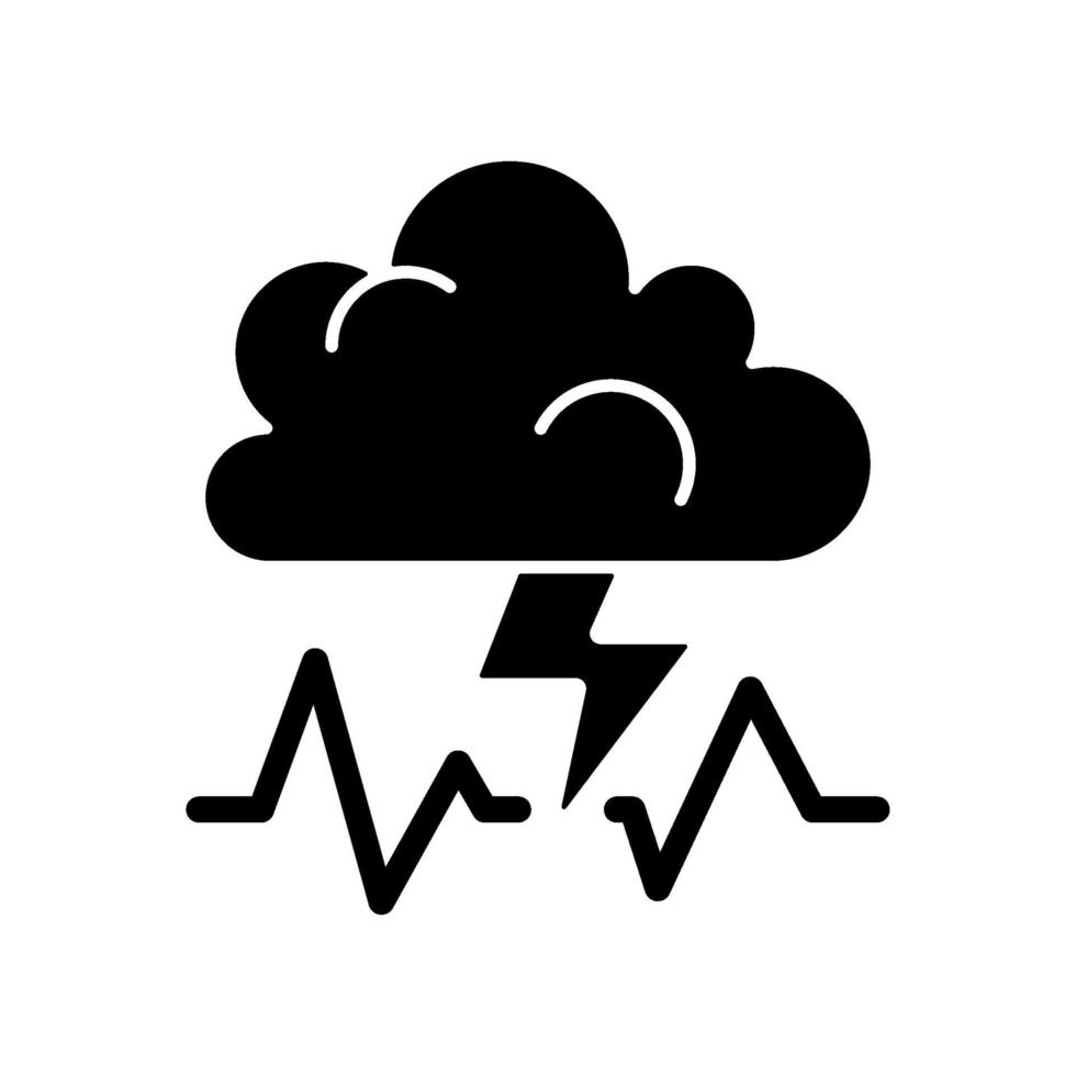 betonen Sie das schwarze Glyphensymbol vektor