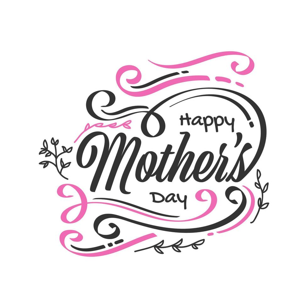 glücklich Mutter Tag Beschriftung. Mutter Tag Typografie, können Sein benutzt zum Gruß Karte, Poster, Banner, oder t Hemd Design vektor