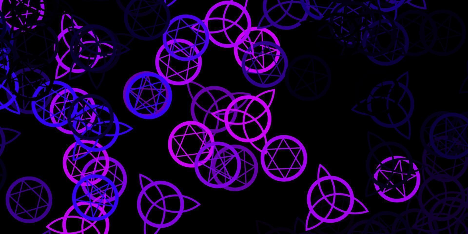 dunkelviolette, rosa Vektorbeschaffenheit mit Religionssymbolen. vektor
