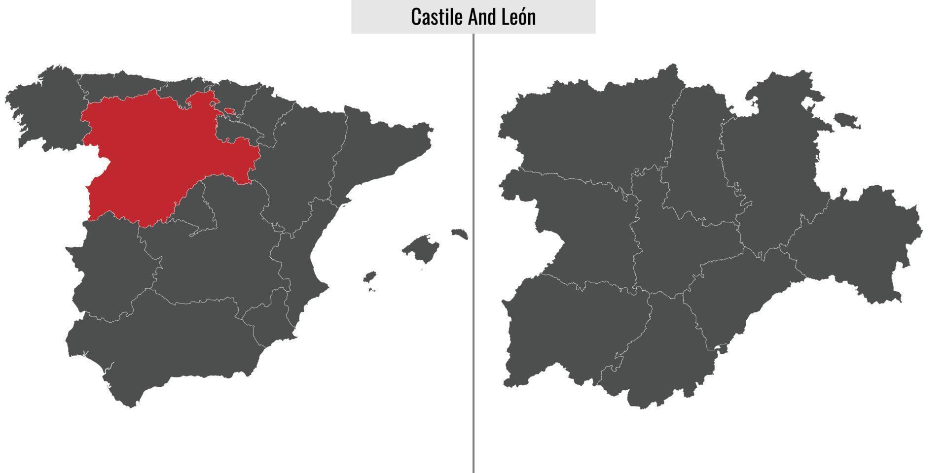 Karta område av Spanien vektor