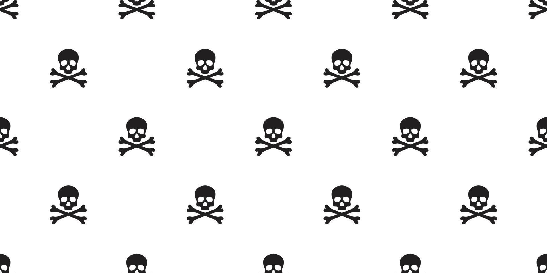 Pirat Schädel nahtlos Muster Vektor Halloween isoliert Knochen Hintergrund Hintergrund Weiß