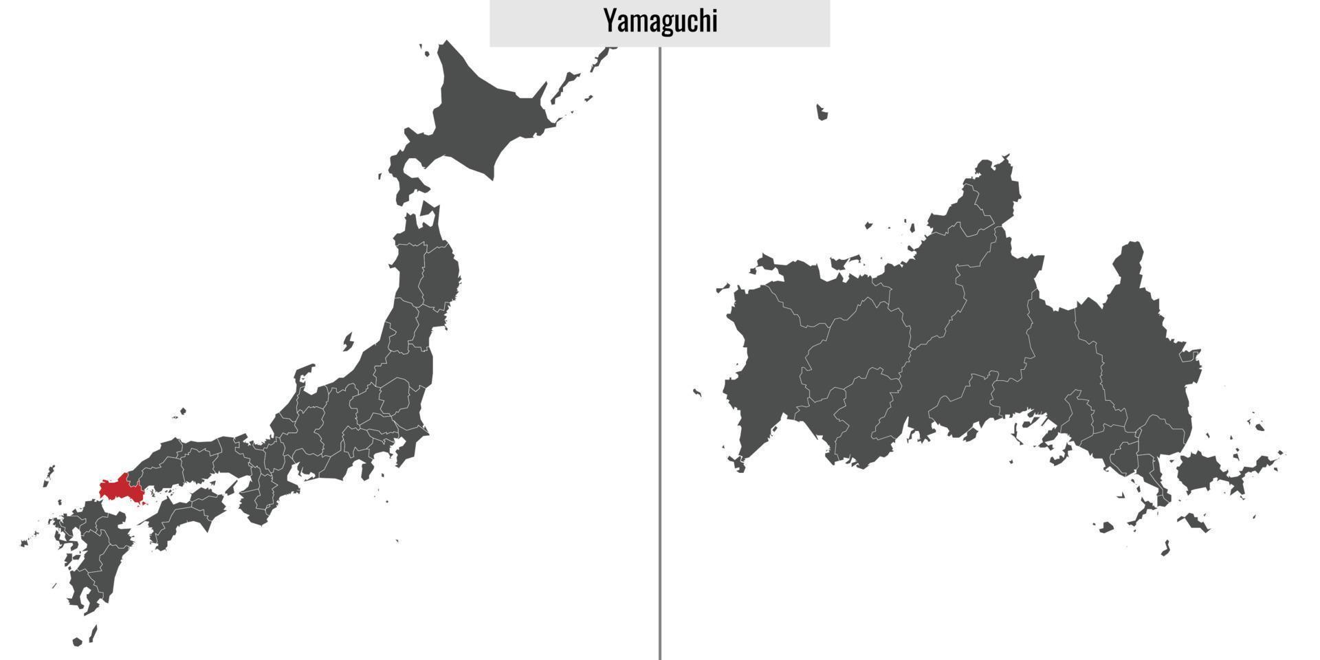 Karta prefektur av japan vektor