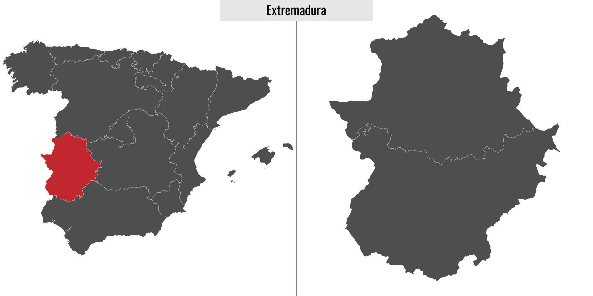 Karta område av Spanien vektor