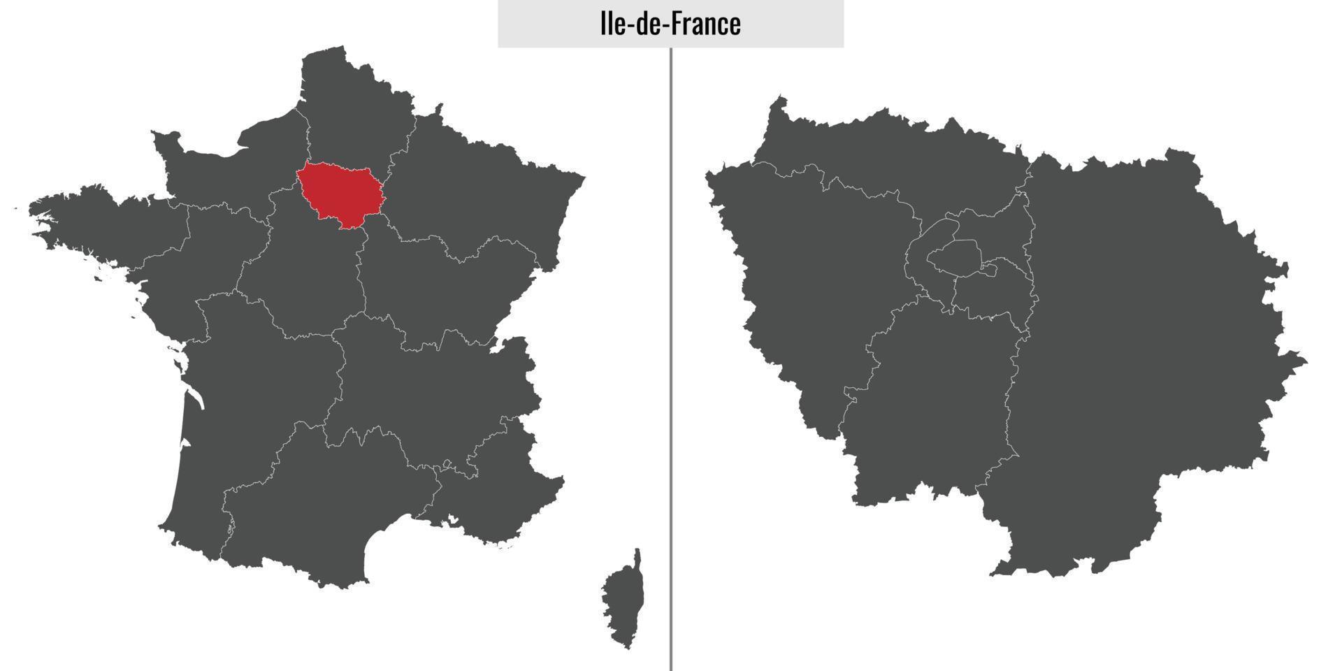 Karte Region von Frankreich ile de Frankreich vektor