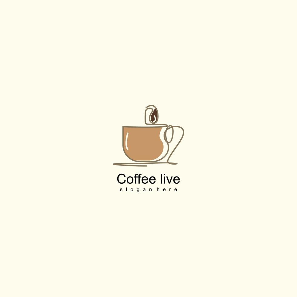 kaffe böna logotyp design unik vektor