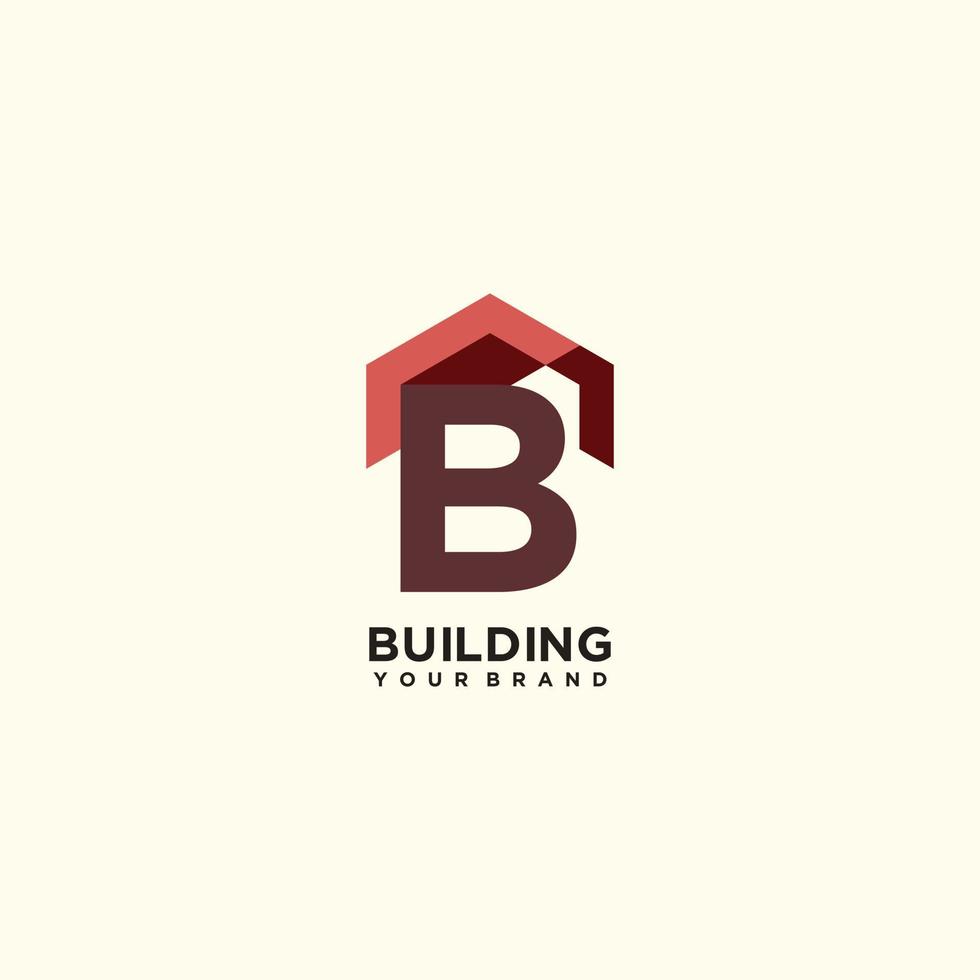 byggnad logotyp design med brev b för företag vektor