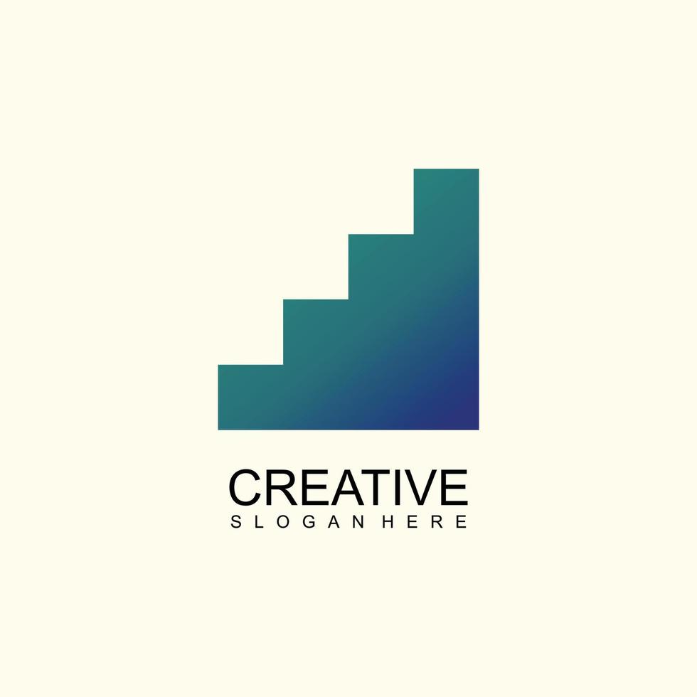 design logotyp med steg kreativ låda rutnät element begrepp vektor