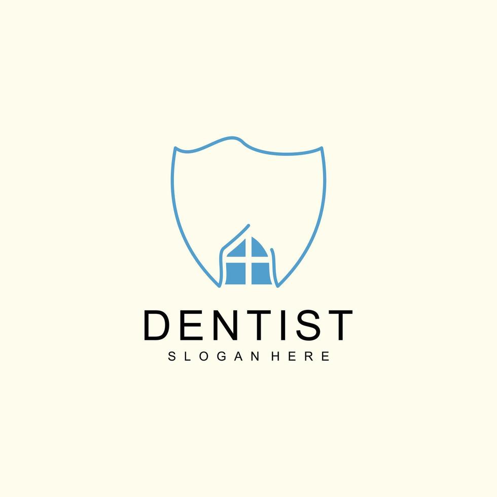 dental klinik logotyp design med enkel design för företag vektor