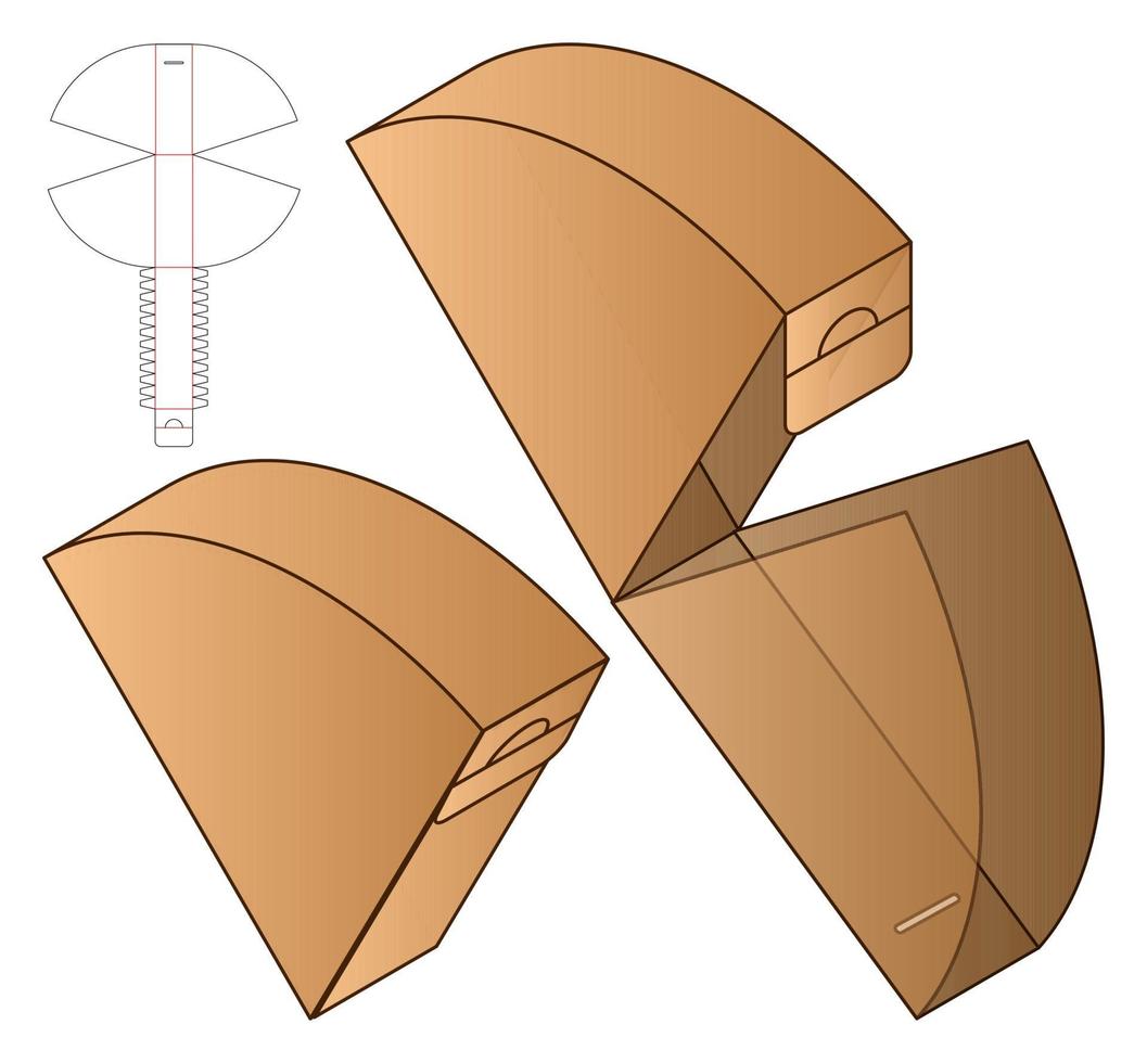 Box Verpackung gestanzte Vorlage Design. 3D-Modell vektor