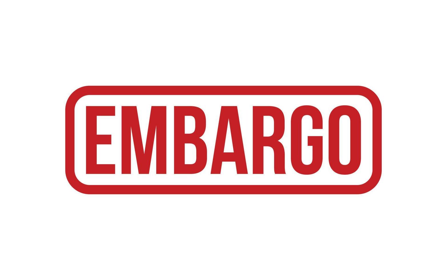 Embargo Gummi Briefmarke Siegel Vektor