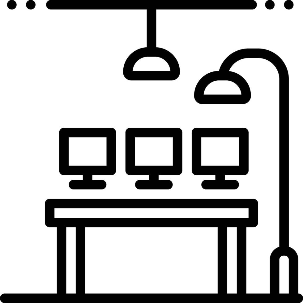 Liniensymbol für den Arbeitsplatz vektor