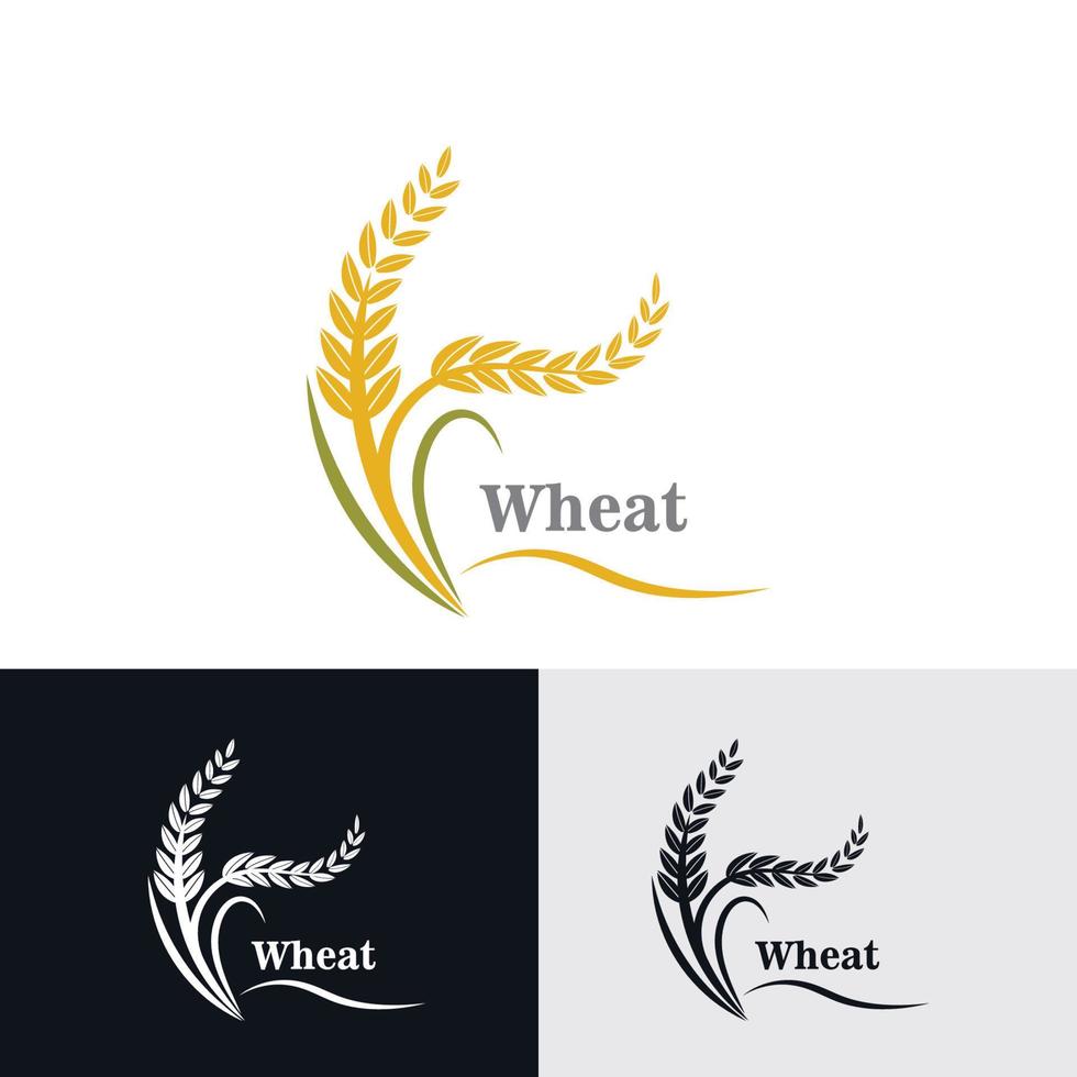 Weizen Korn Landwirtschaft Logo Design zum Bäckerei Geschäft Vorlage Vektor
