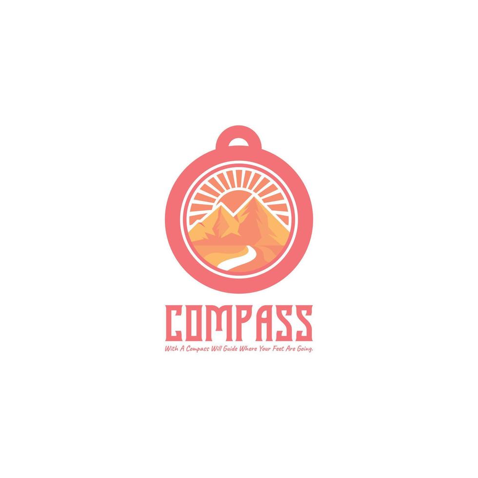 Kompass Logo Design, geeignet zum Ihre draussen Ausrüstung Geschäft, Camping, usw vektor