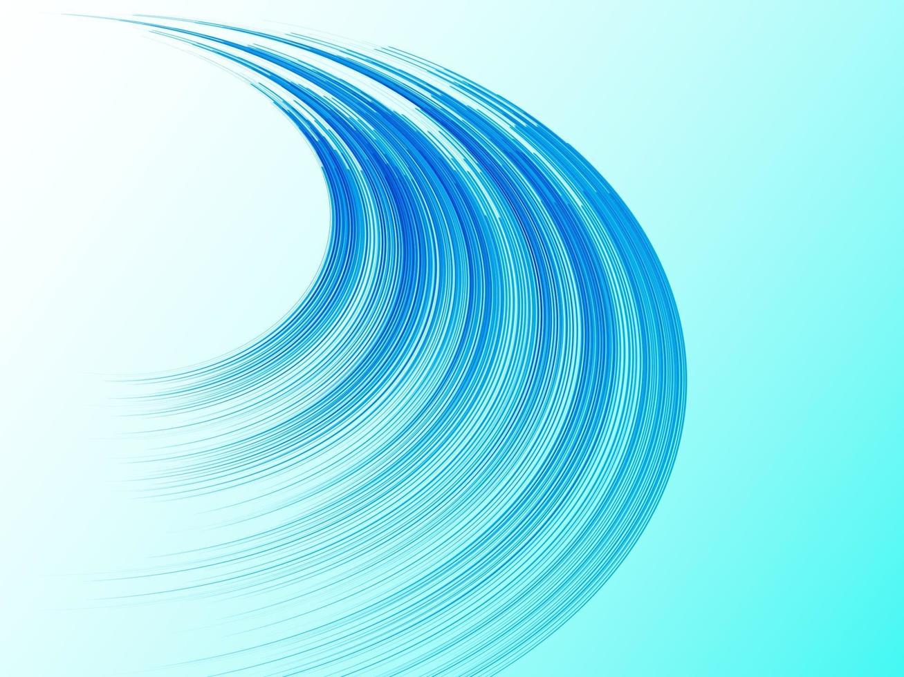 ein blauer abstrakter Hintergrund, der in einem Kurvenstil entworfen wird, der schnelle Bewegung darstellt. vektor