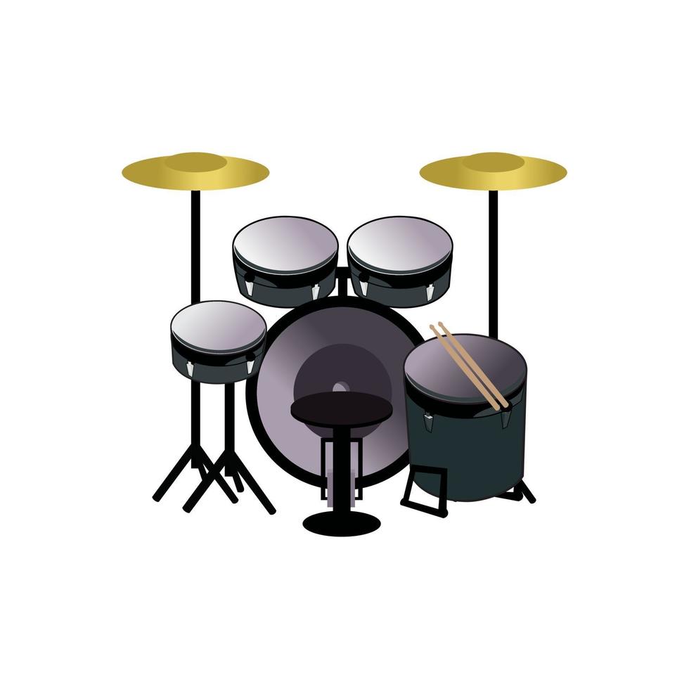 Musik Drum Set Design Illustration vektor