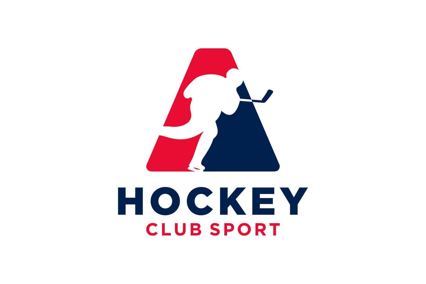 Vektor Initialen Brief ein mit Eishockey kreativ geometrisch modern Logo Design.