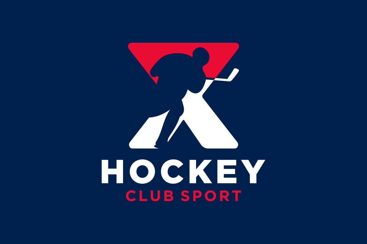 Vektor Initialen Brief x mit Eishockey kreativ geometrisch modern Logo Design.