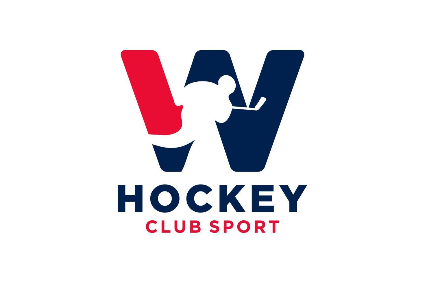 Vektor Initialen Brief w mit Eishockey kreativ geometrisch modern Logo Design.