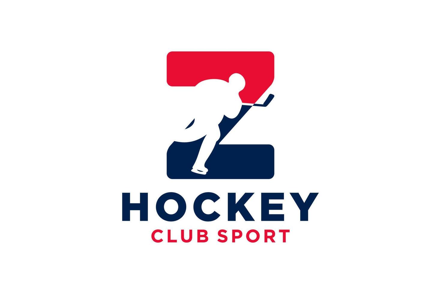 Vektor Initialen Brief z mit Eishockey kreativ geometrisch modern Logo Design.
