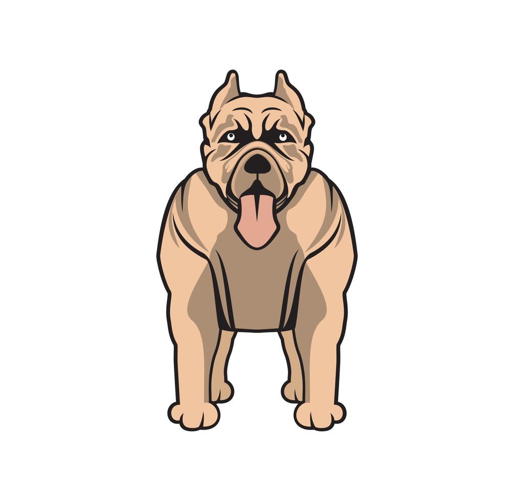 Pitbull Hund Cartoon Design vektor