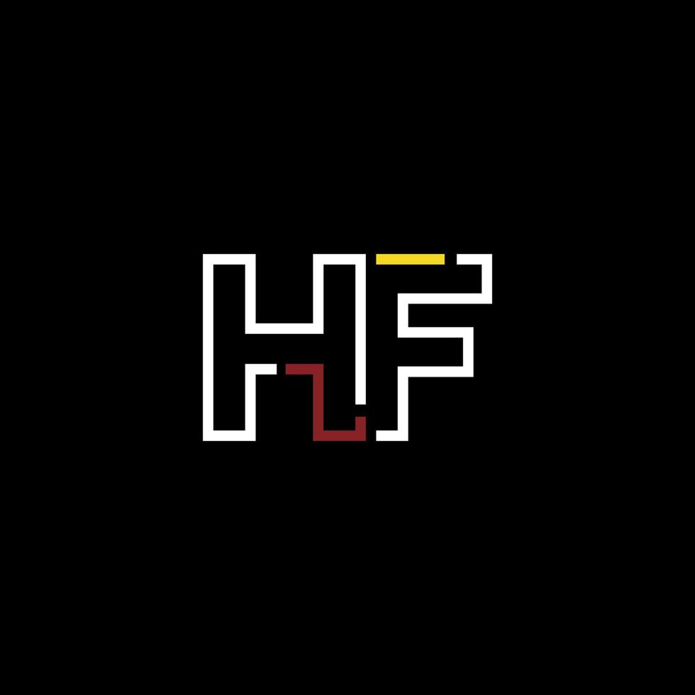 abstrakt brev hf logotyp design med linje förbindelse för teknologi och digital företag företag. vektor