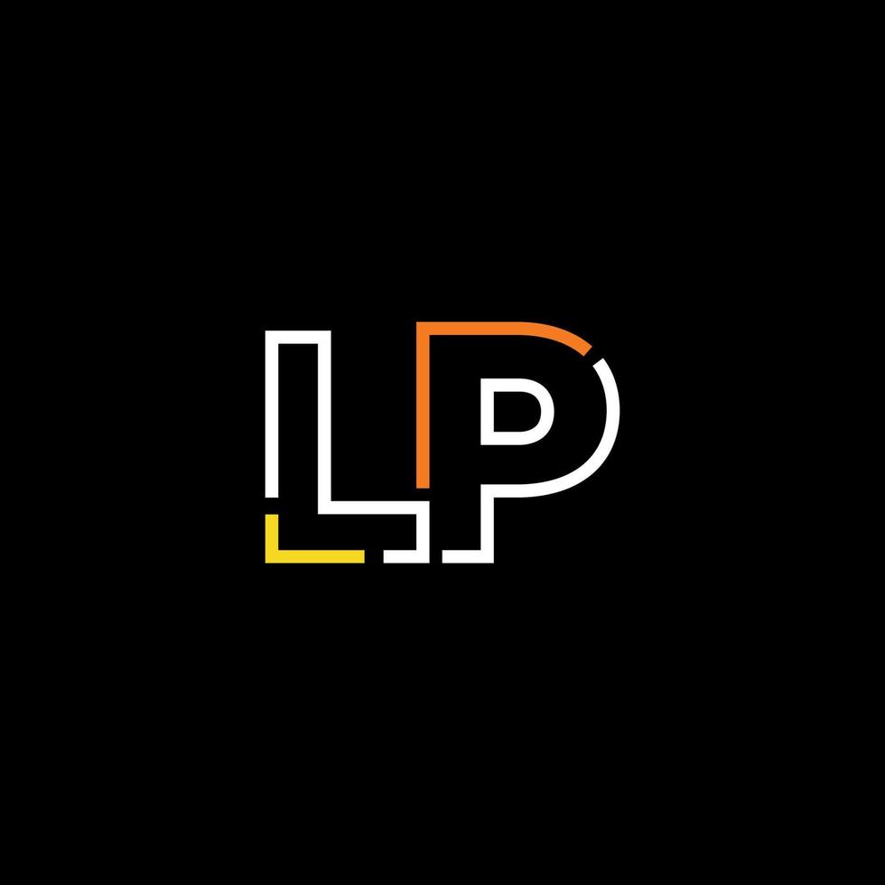 abstrakt Brief lp Logo Design mit Linie Verbindung zum Technologie und Digital Geschäft Unternehmen. vektor