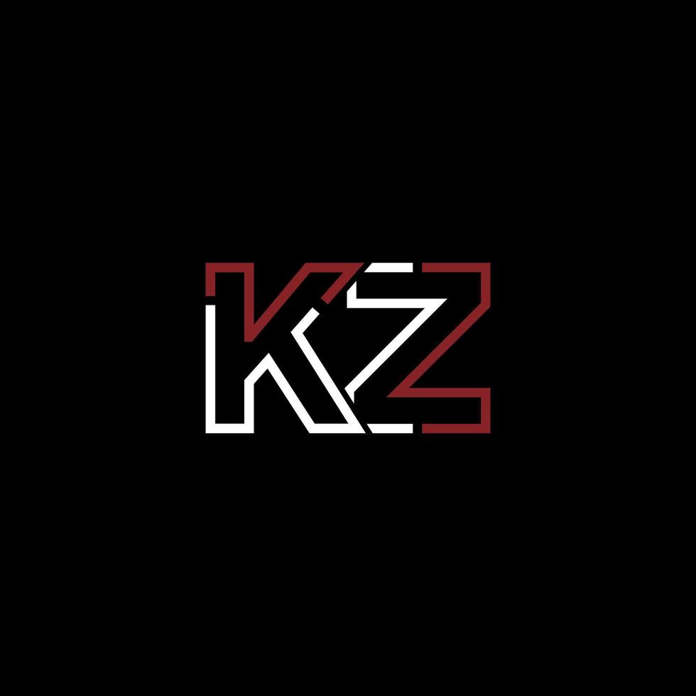 abstrakt brev kz logotyp design med linje förbindelse för teknologi och digital företag företag. vektor