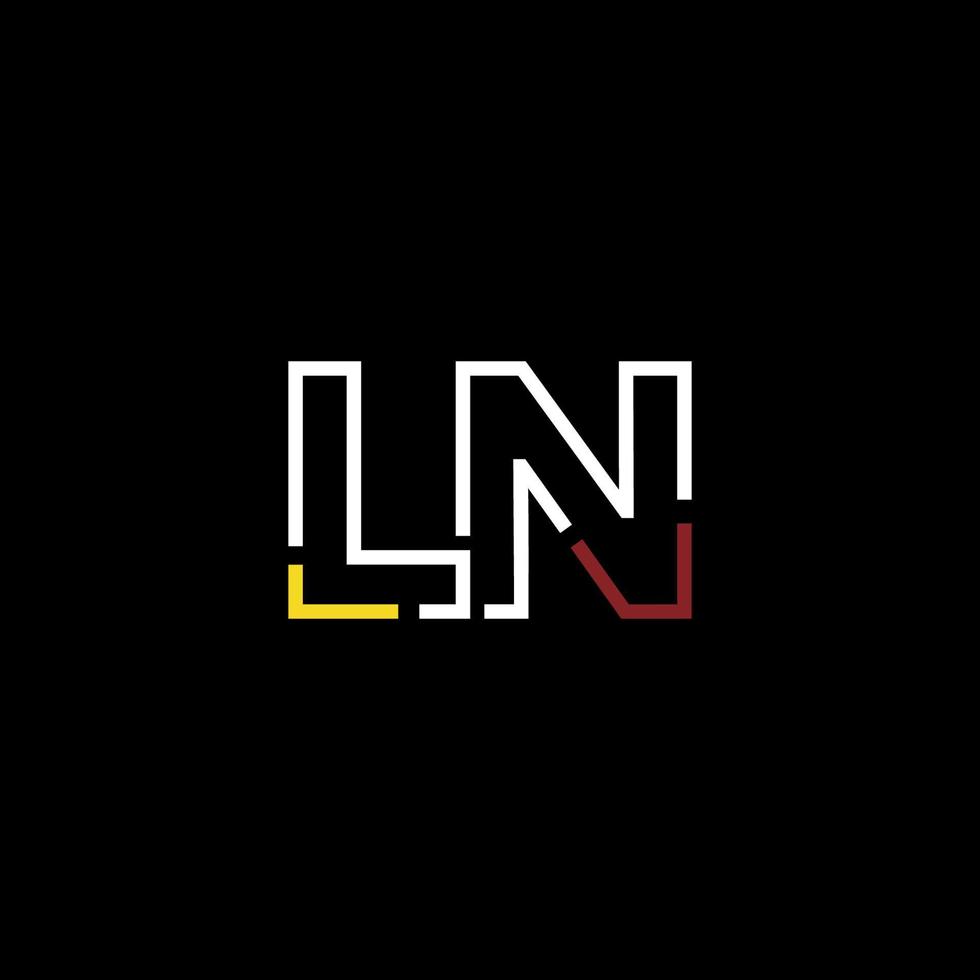 abstrakt Brief ln Logo Design mit Linie Verbindung zum Technologie und Digital Geschäft Unternehmen. vektor