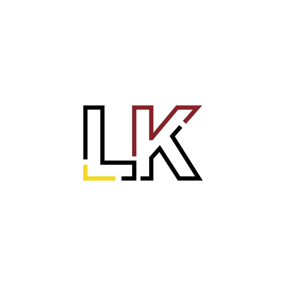 abstrakt Brief lk Logo Design mit Linie Verbindung zum Technologie und Digital Geschäft Unternehmen. vektor