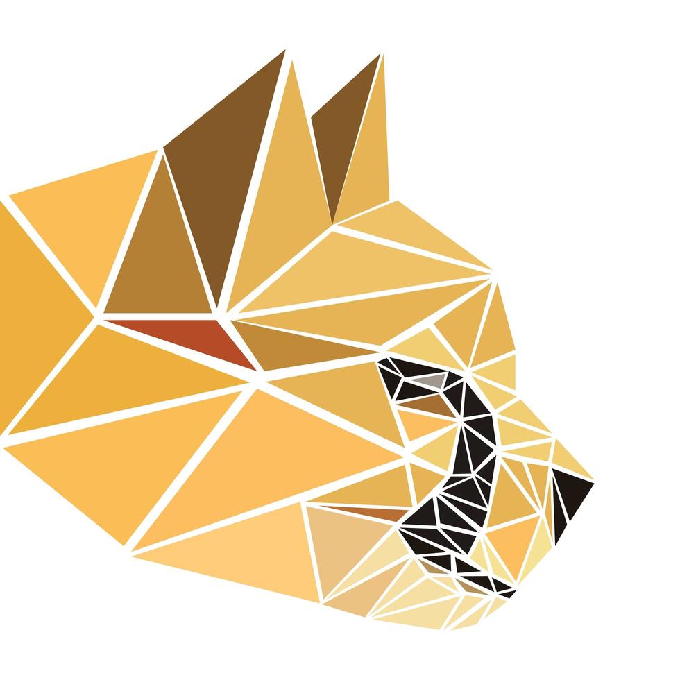 polygonaler abstrakter geometrischer Dreieck-Gepard. niedriger polyfarbener Kopf vektor