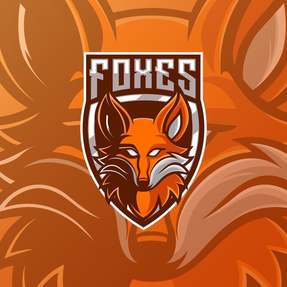 Fuchs Maskottchen Design zum Esport und Spielen Logo vektor