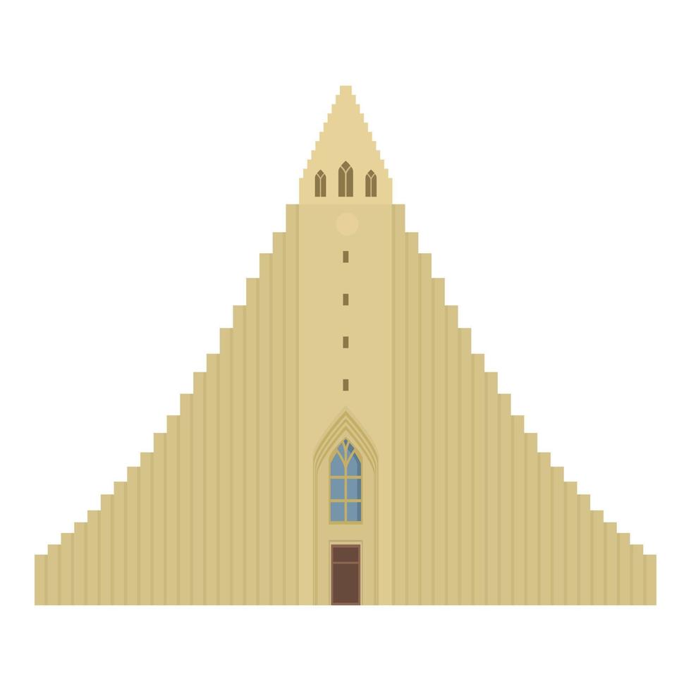 stad kyrka ikon tecknad serie vektor. island resa vektor