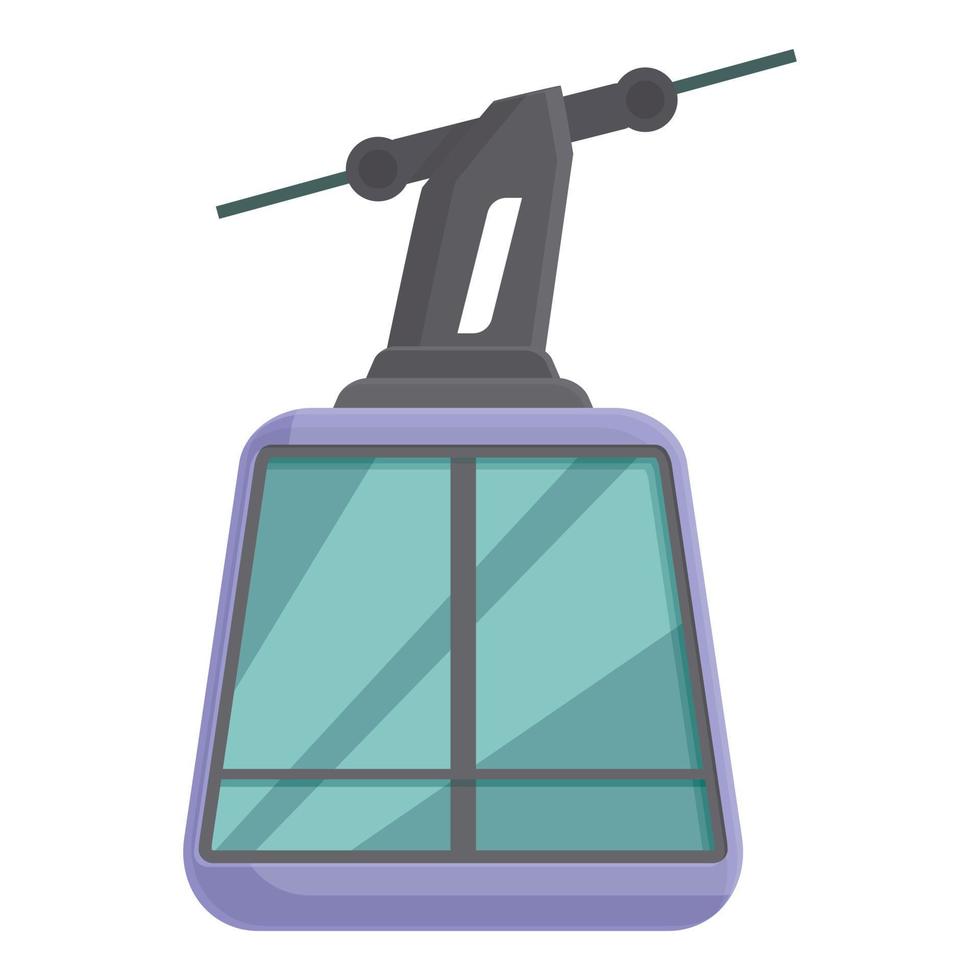 Skifahrer Ski Aufzug Symbol Karikatur Vektor. Kabel Winter vektor
