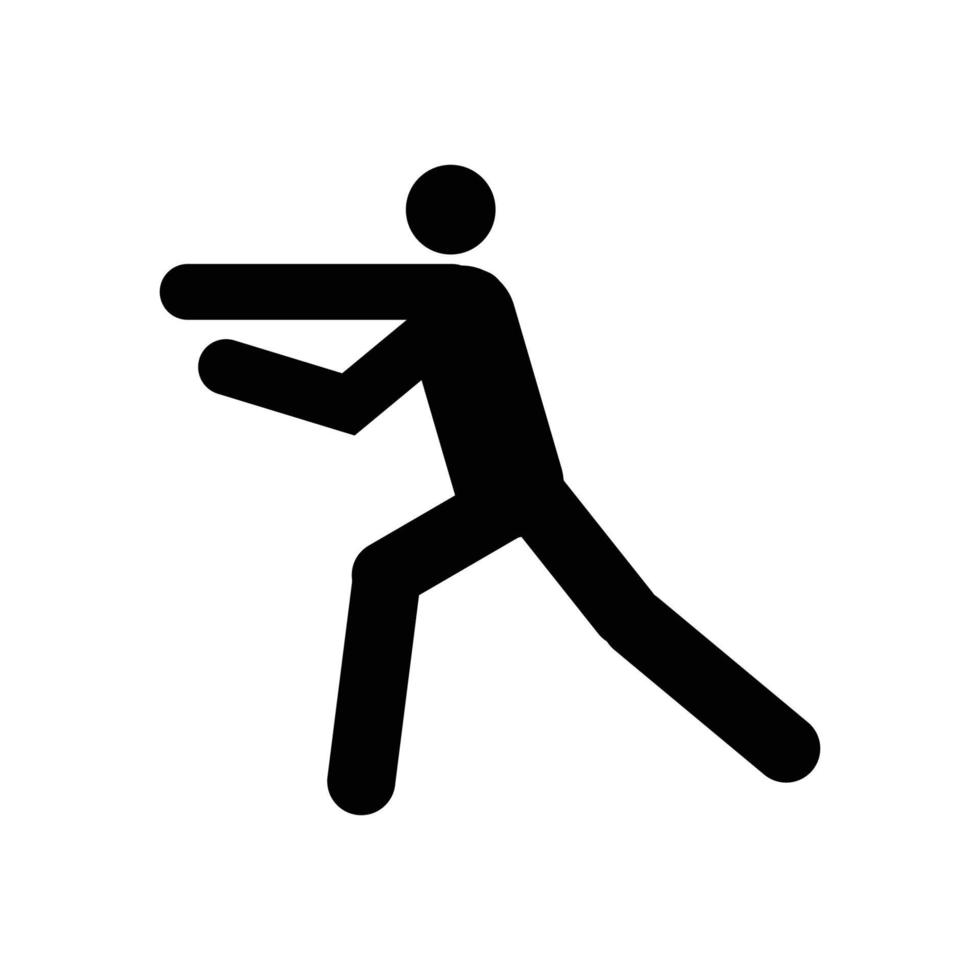 ikon av man håller på med taekwondo sparka vektor