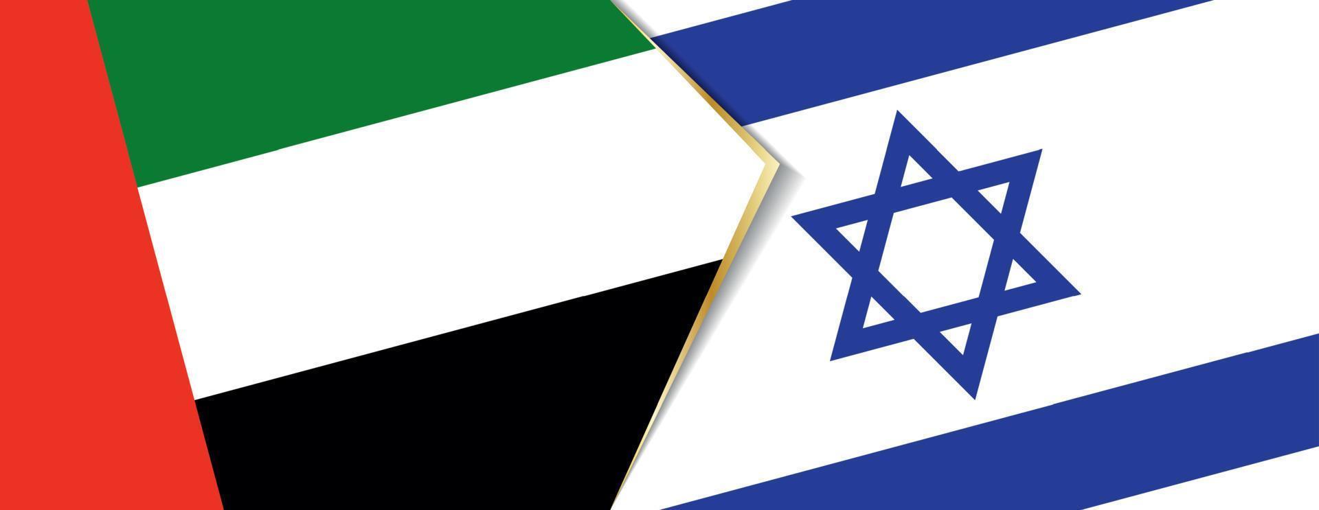 förenad arab emirates och Israel flaggor, två vektor flaggor.
