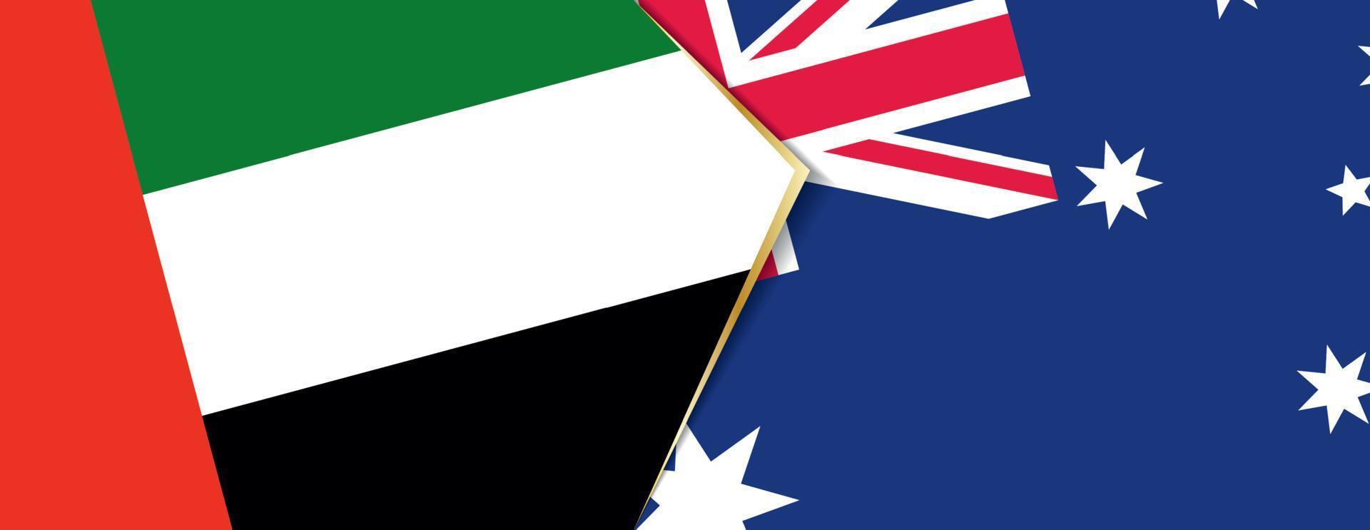 vereinigt arabisch Emirate und Australien Flaggen, zwei Vektor Flaggen.
